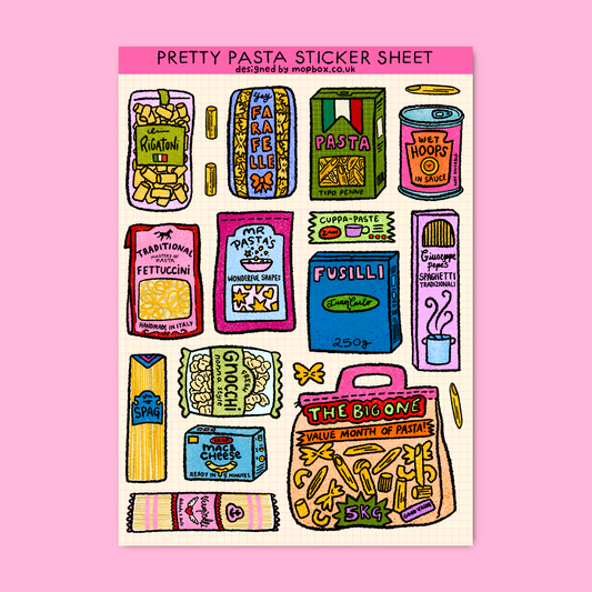Pretty Pasta Decorative Sticker Sheet