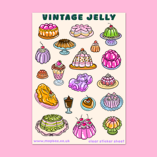 Vintage Jelly Clear Decorative Sticker Sheet