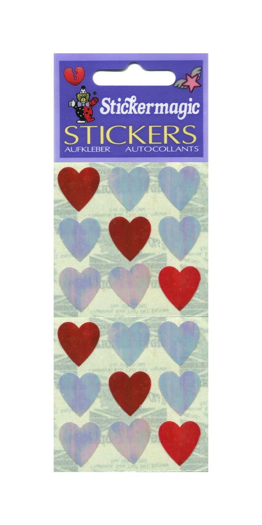 Pink & Red Hearts Pearly Sticker Sheet