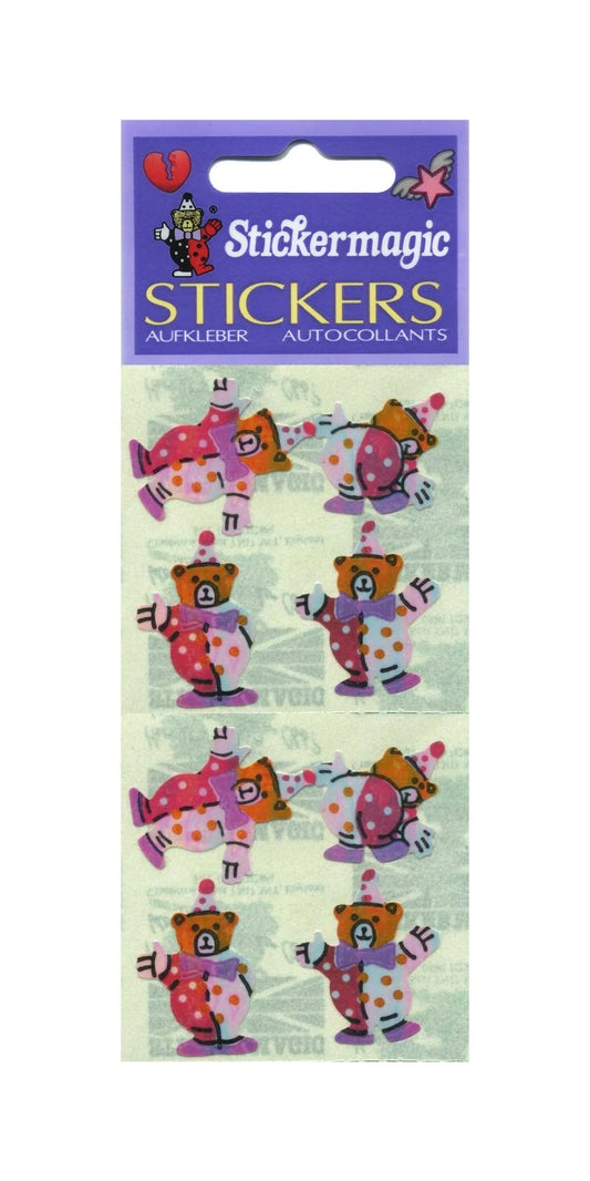 Teddy Clowns Pearly Sticker Sheet