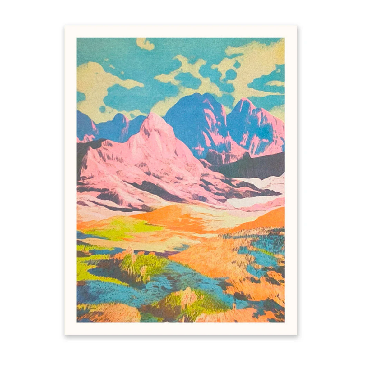 Patchwork Landscape 1 Riso Print