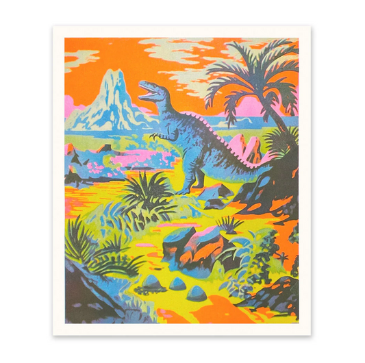 Neon Dinosaur Riso Print