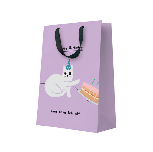 "Your Cake Fell Off" Sassy Cat Large Gift Bag