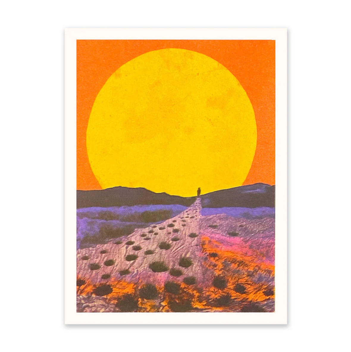 Red Sunset Landscape 1 Riso Print