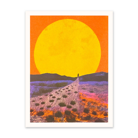 Red Sunset Landscape 1 Riso Print