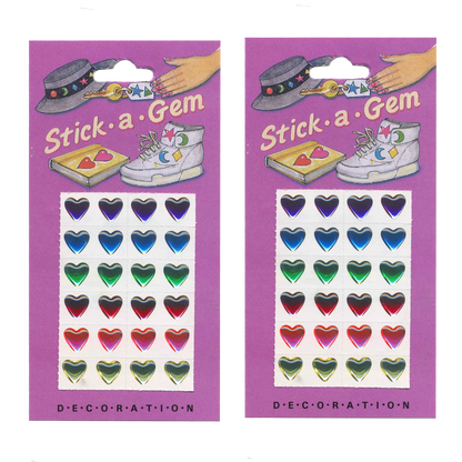 Stick-A-Gem Retro Shiny Star and Heart Stickers