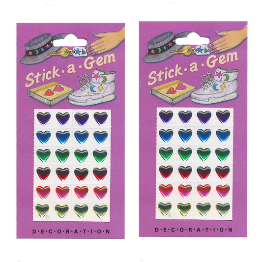 Stick-A-Gem Retro Shiny Star and Heart Stickers