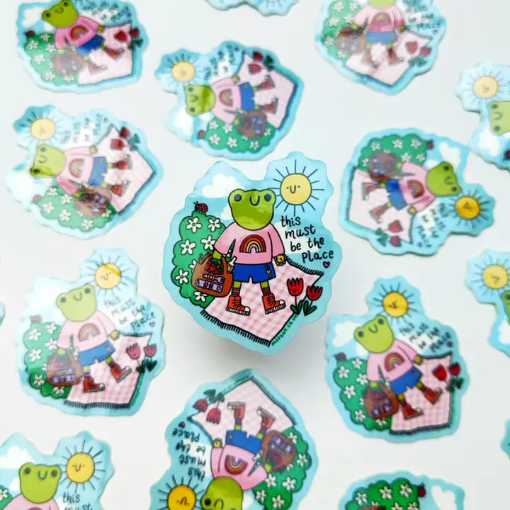 This Must Be the Place Frog Picnic - Vinyl Sticker