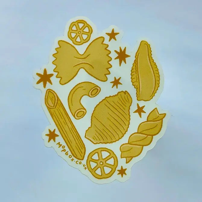 Pasta Shapes - Clear Vinyl Sticker