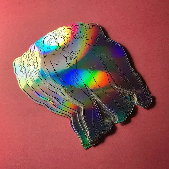 Trans Three Muses -  Greek Statue Historical Queer -Holographic Sticker