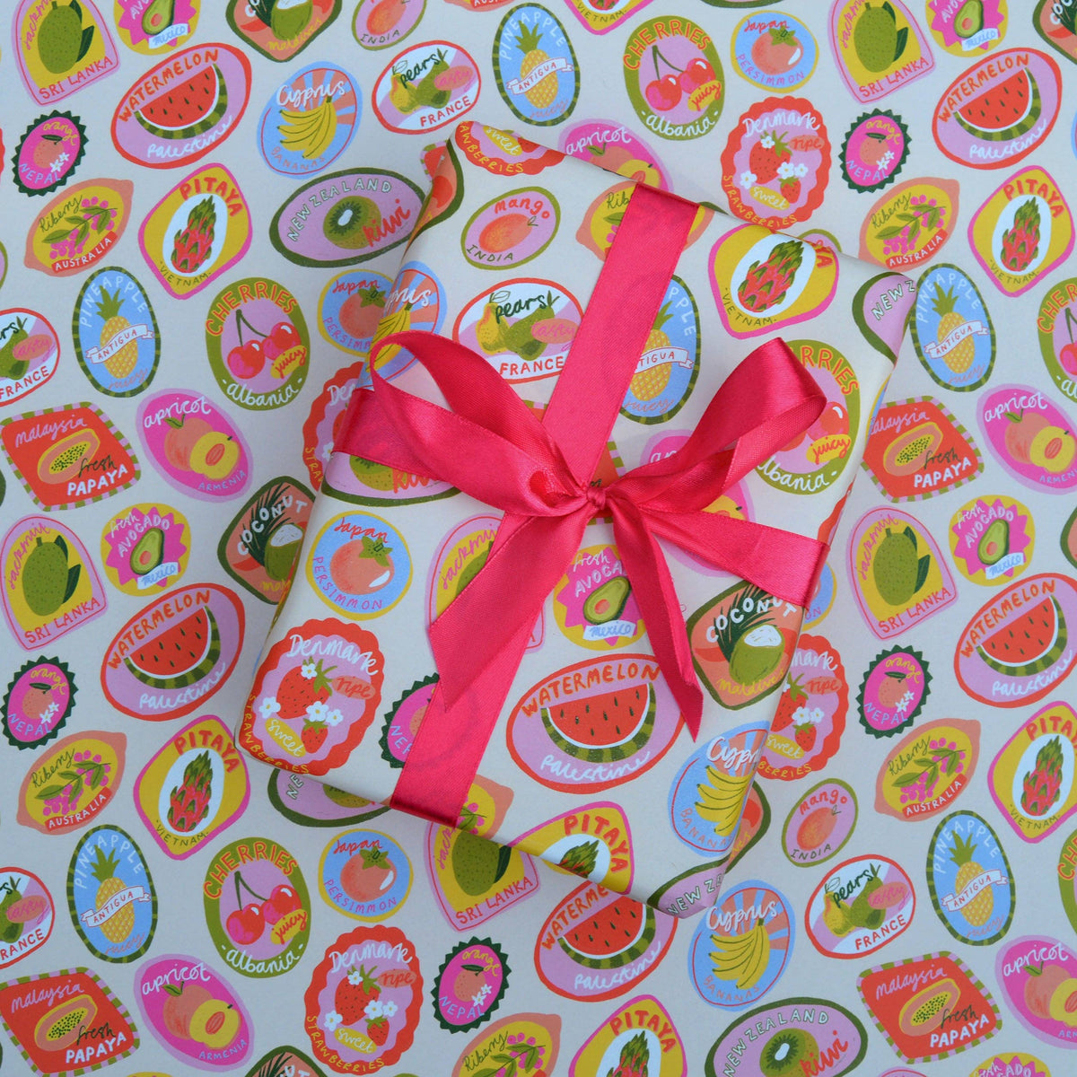 Sticker Wrapping Paper Fruit Stickers Wrapping Paper – Mimo