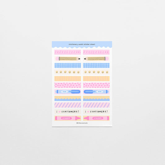 Stationery Washi Sticker Sheet