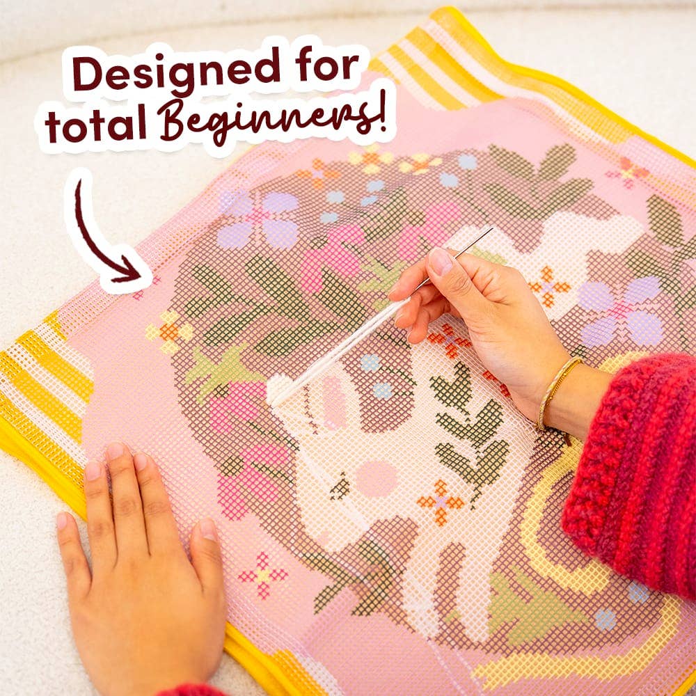 BOUNDING BUNNY - Tapestry Needlepoint Cushion Kit