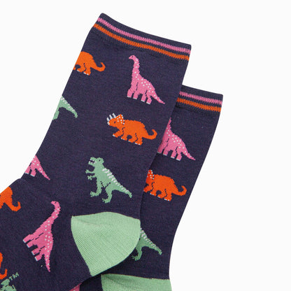 Navy Dinosaurs Socks