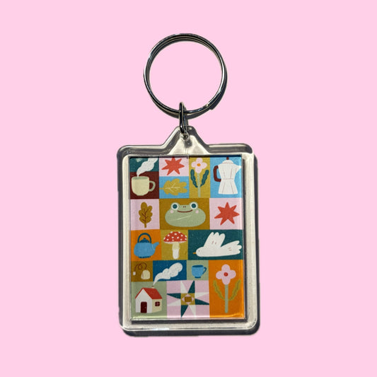 Cottage Core Tiles Keychain