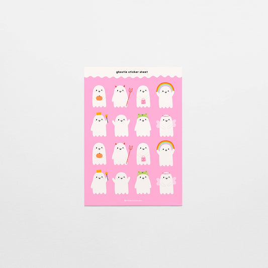 Ghosties Pink Sticker Sheet