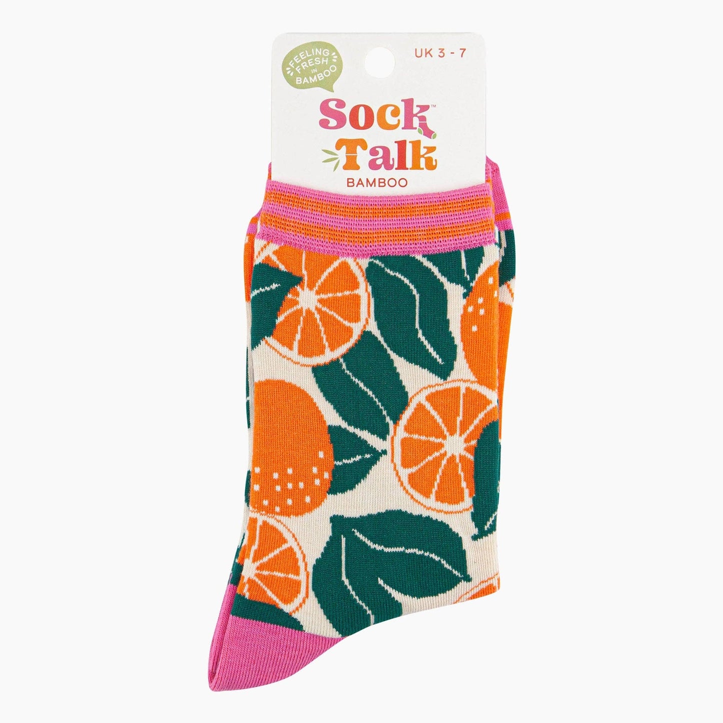 Women's Bamboo Socks - Cream, Orange Tree