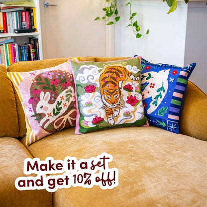 BOUNDING BUNNY - Tapestry Needlepoint Cushion Kit