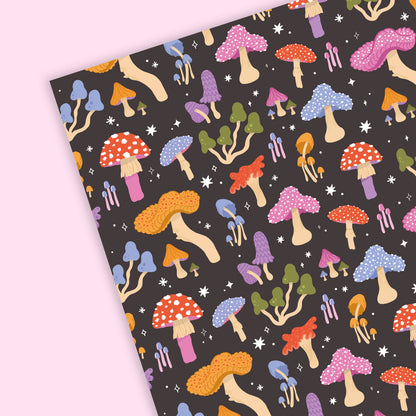 Mushroom Wrapping Paper Sheet | Flat Gift Wrap | Craft Paper