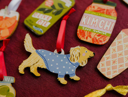 Long Haired Dachshund Decoration