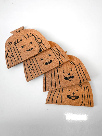 "Dog Person" Set of four cork coasters