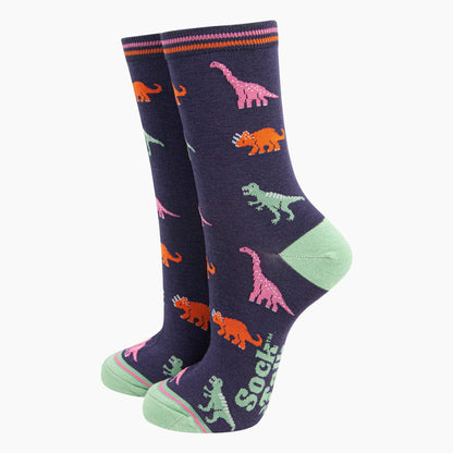 Navy Dinosaurs Socks