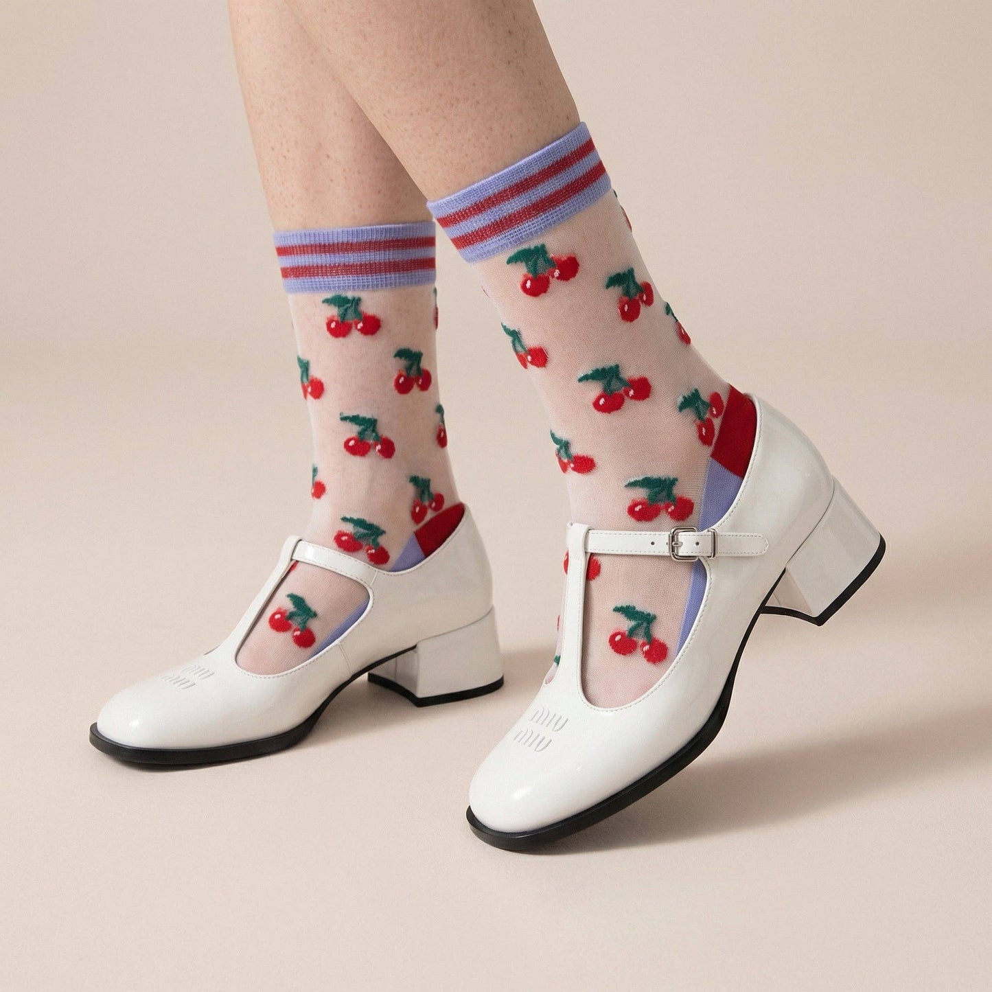 Cherry Sheer Socks