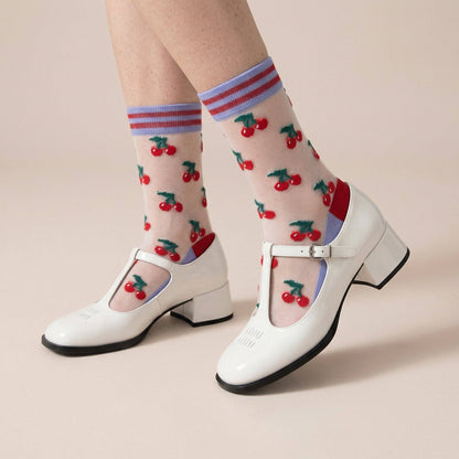 Cherry Sheer Socks