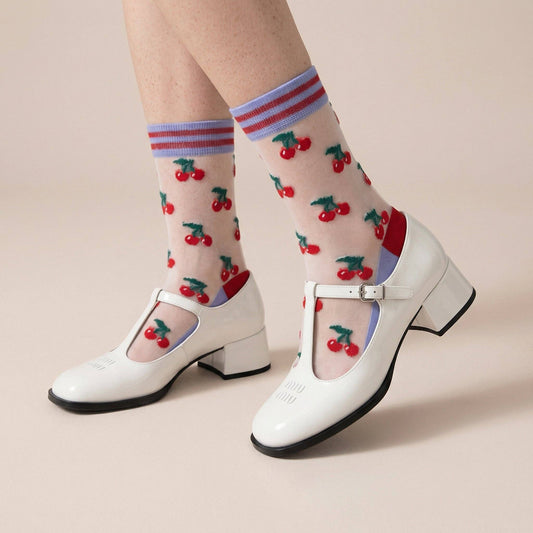 Cherry Sheer Socks