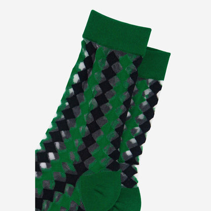 Green & Black Diamond Sheer Socks
