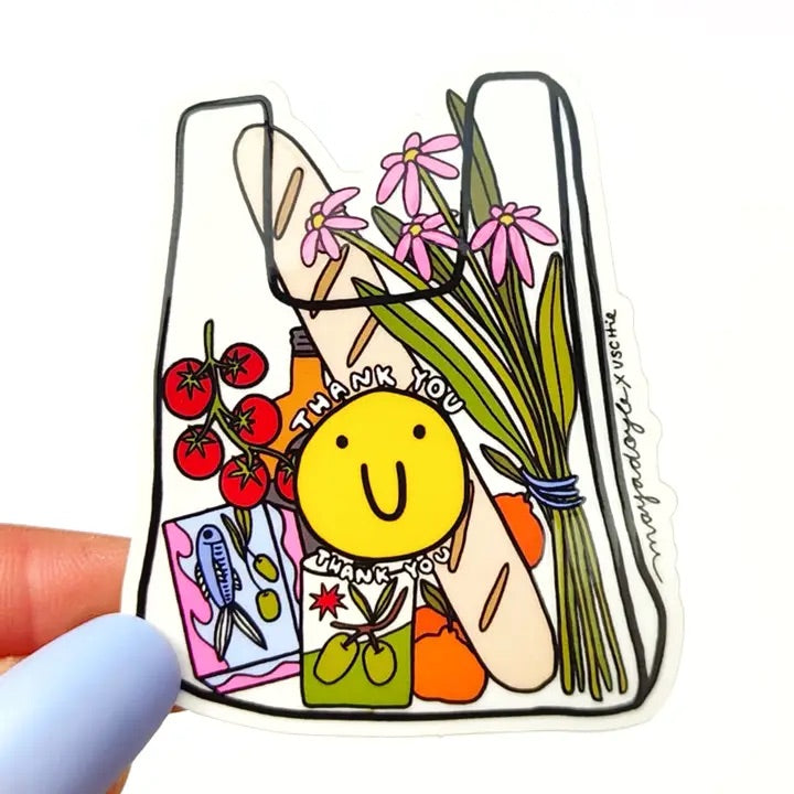 Happy Shopper Clear Sticker