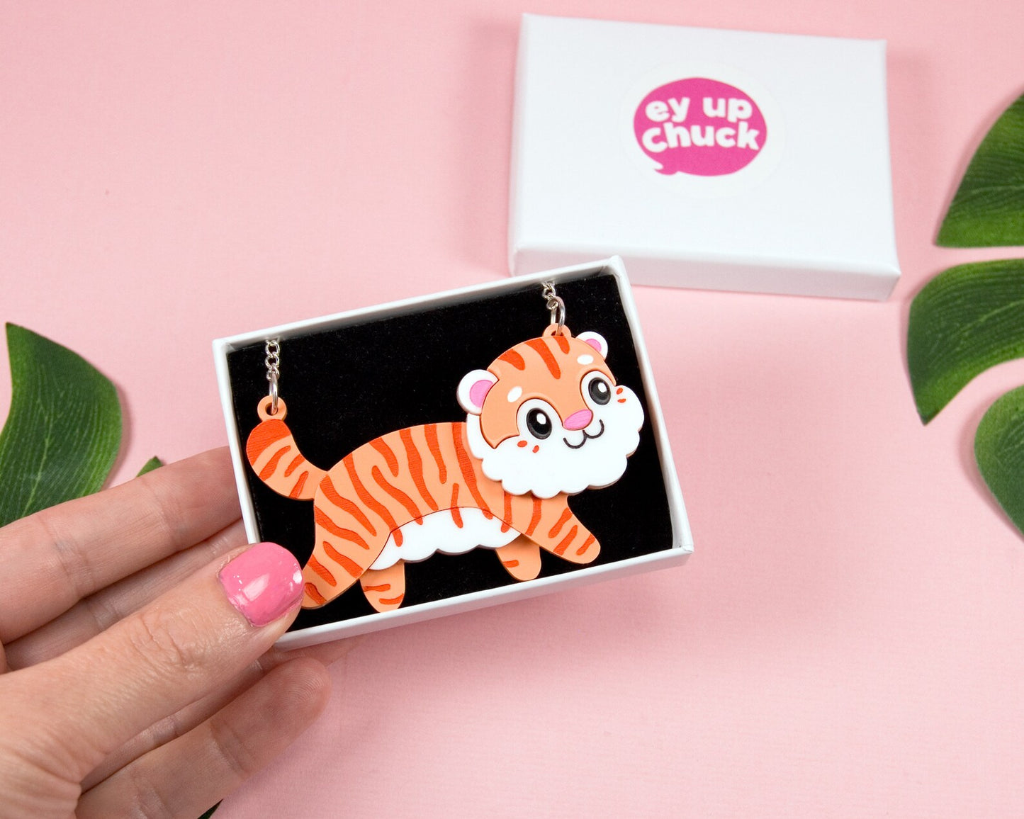 Acrylic Tiger Statement Necklace