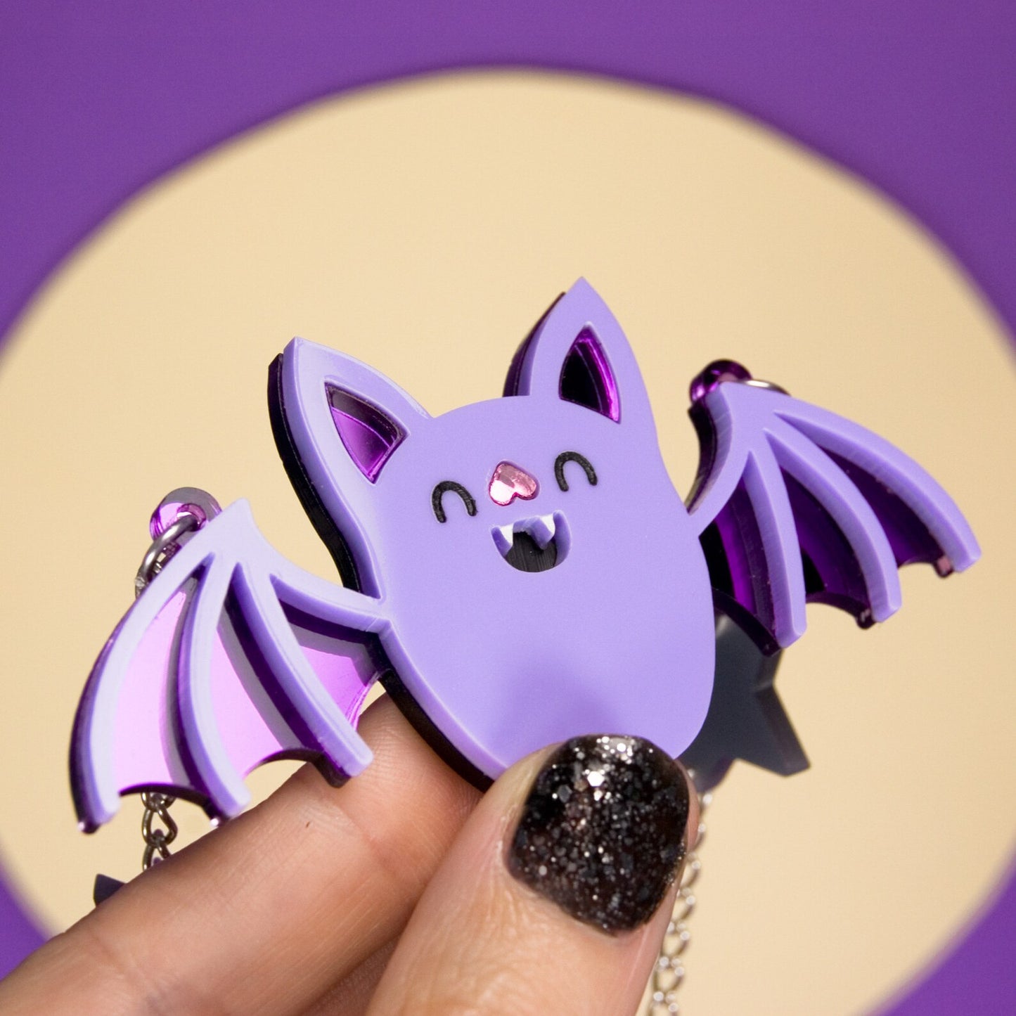 Acrylic Bat & Stars Statement Necklace