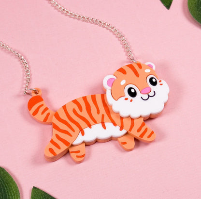 Acrylic Tiger Statement Necklace