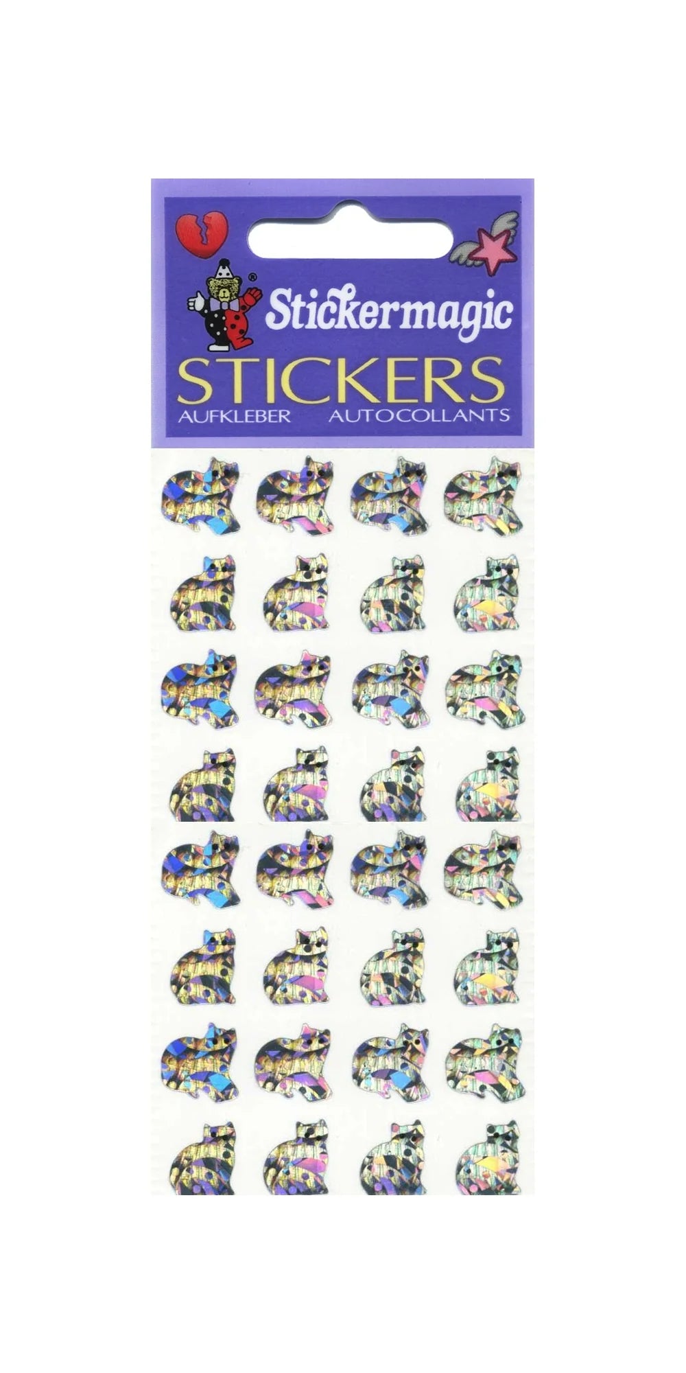 Mini Silver Cats Prismatic Sticker Sheet