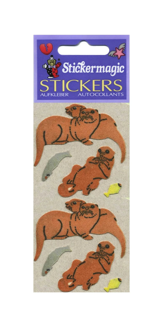 Otters Furry Sticker Sheet
