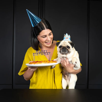 Happy Gotcha Day Dog Birthday Cake Topper - Rose Gold