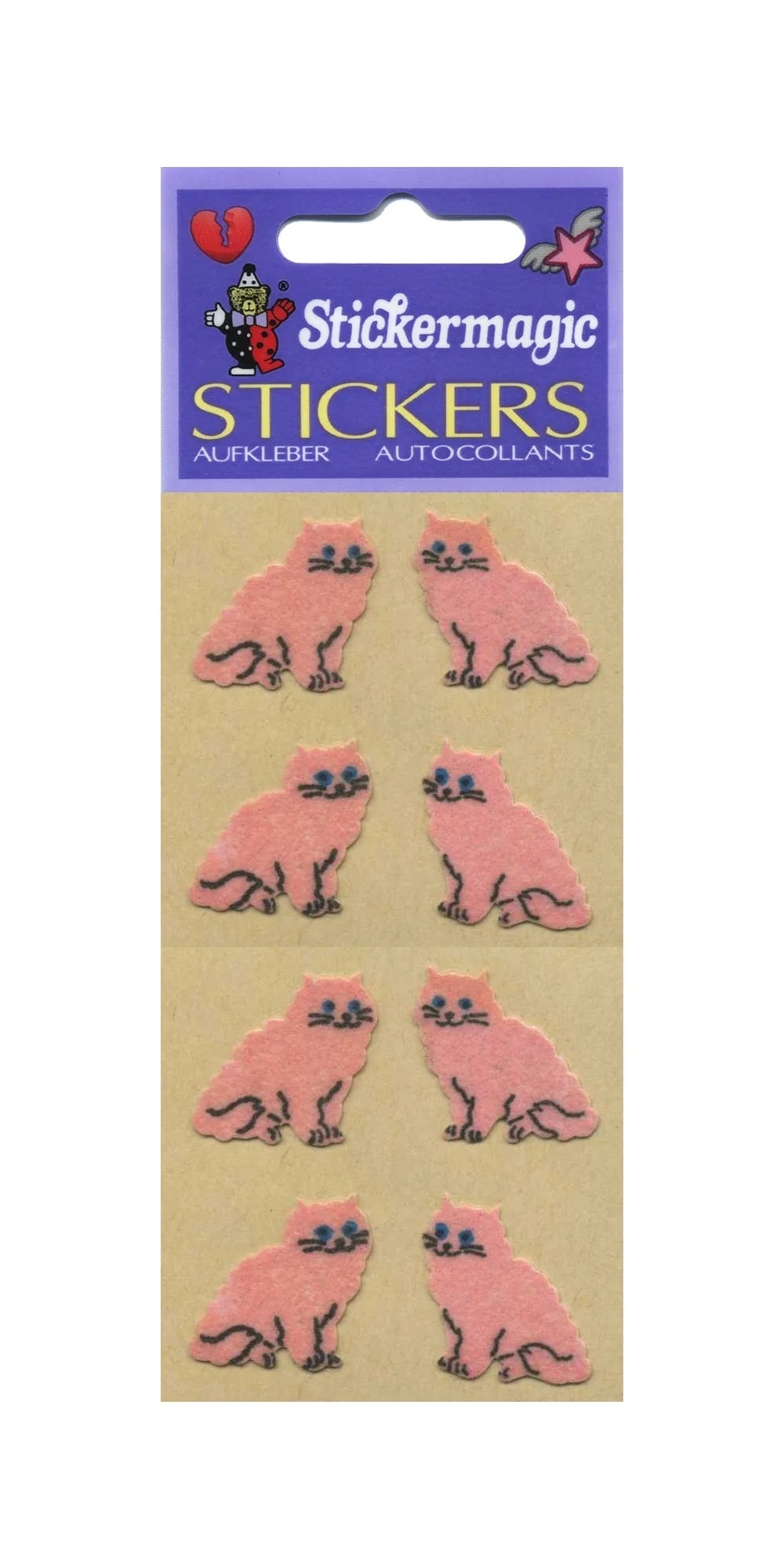 Pink Cats Furry Sticker Sheet