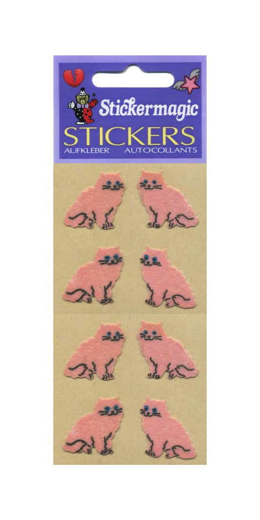 Pink Cats Furry Sticker Sheet