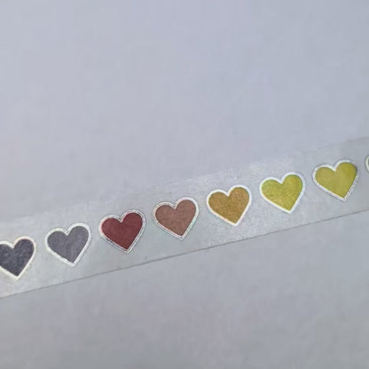 Rainbow Hearts Foil Washi Tape