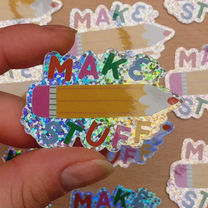 Make Stuff  - Glitter Vinyl Sticker - Wholesale Case of 6 Units