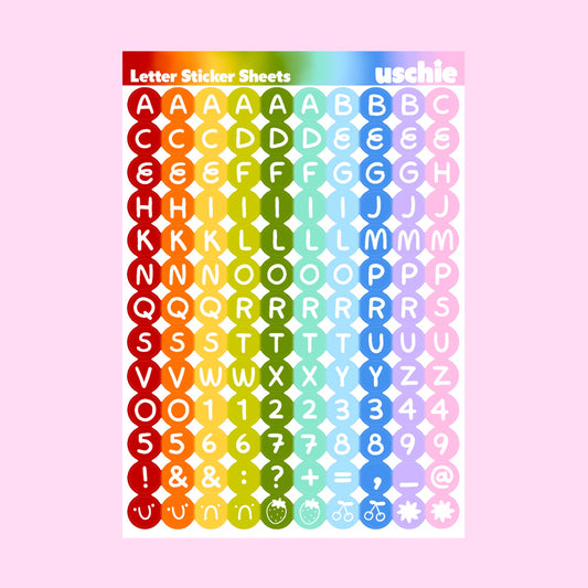 Alphabet Sticker Sheet: Rainbow