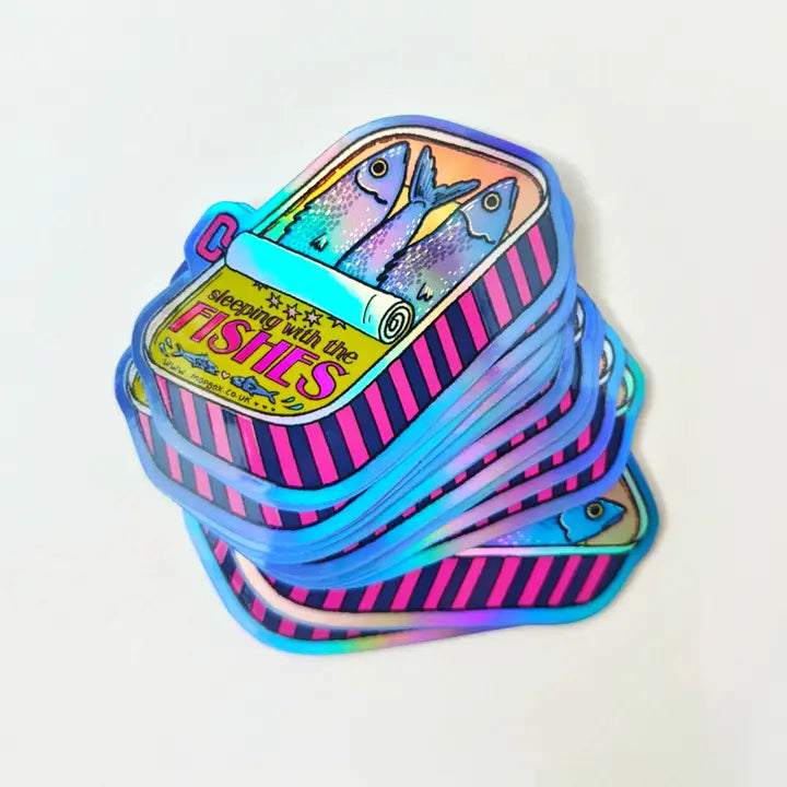 Sleeping with the Fishes - Sardines in a tin - Holographic Sticker