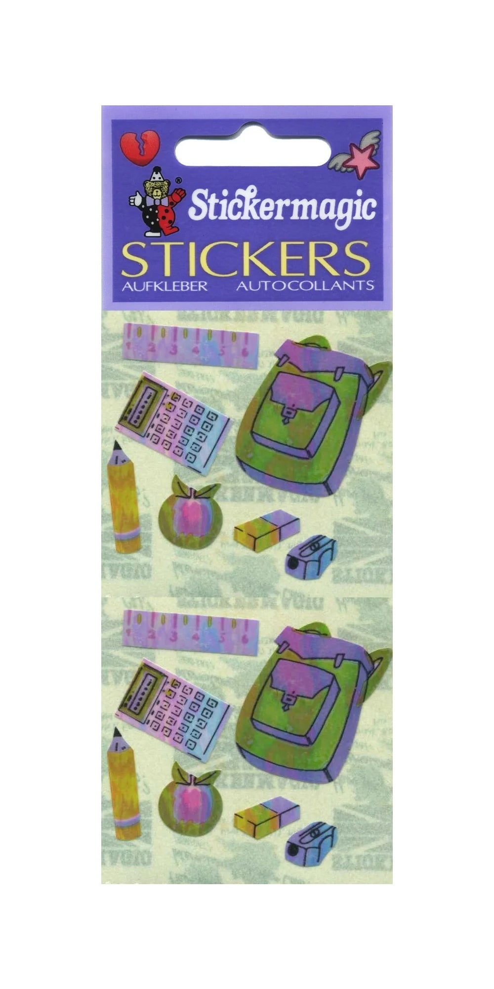 School Bags Pearl Sticker Sheet