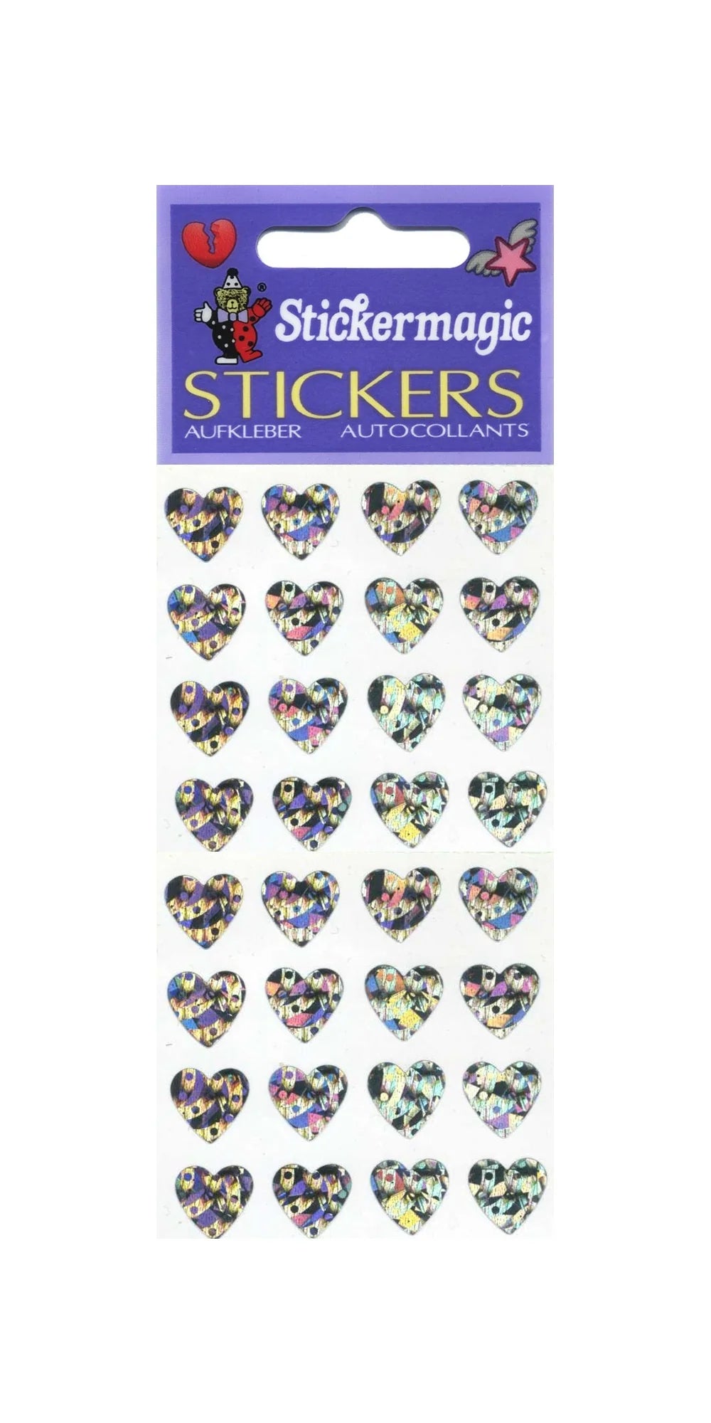 Silver Hearts Prismatic Sticker Sheet
