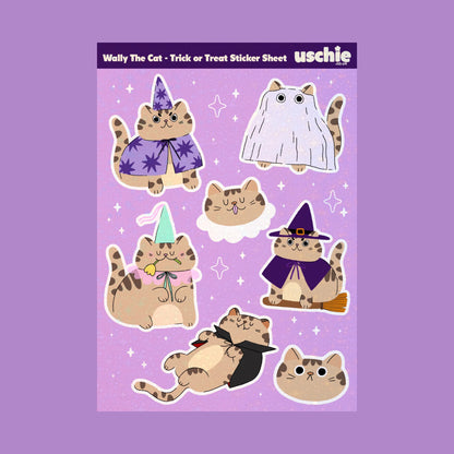 'Wally The Cat: Trick or Treat'  Sticker Sheet